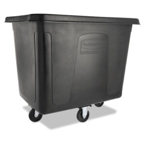 Cube Truck, 119.7 gal, 500 lb Capacity, Plastic/Metal, Black-(RCPFG461600BLA)