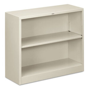 Metal Bookcase, Two-Shelf, 34.5w x 12.63d x 29h, Light Gray-(HONS30ABCQ)