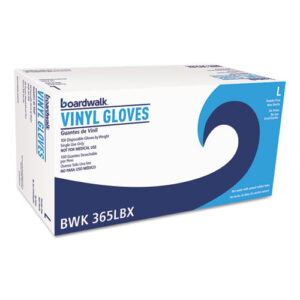 General Purpose Vinyl Gloves, Powder/Latex-Free, 2.6 mil, Large, Clear, 100/Box-(BWK365LBX)