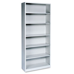 Metal Bookcase, Six-Shelf, 34.5w x 12.63d x 81.13h, Light Gray-(HONS82ABCQ)
